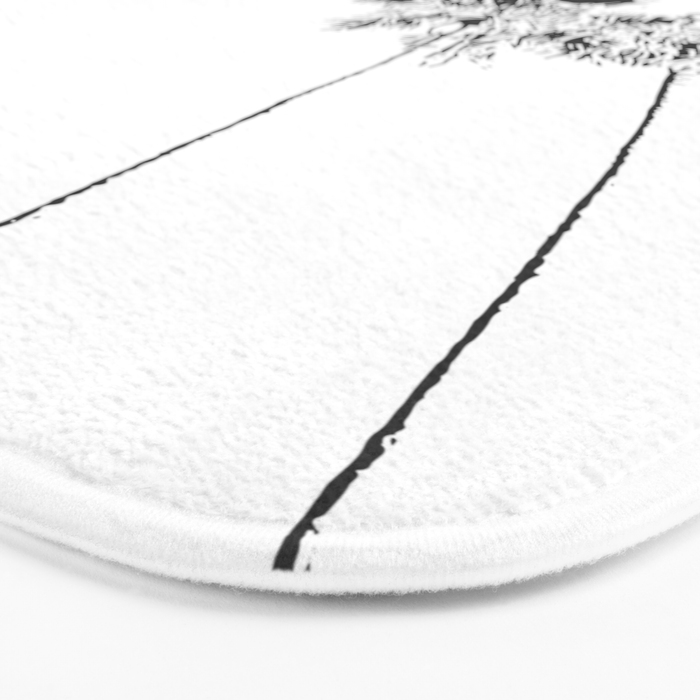 Minimal Black and White Palm Trees Bath Mat Gallery Image 3