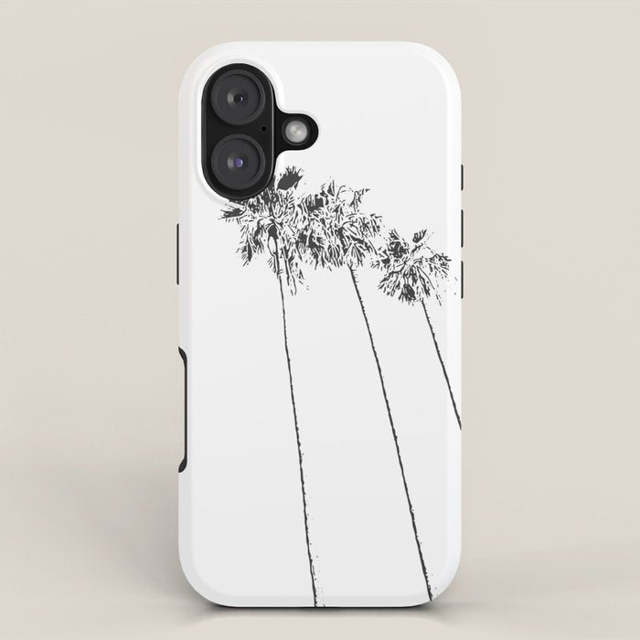 Minimal Black and White Palm Trees iPhone Case Gallery Image 1