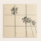 Minimal Black and White Palm Trees Wood Wall Art Gallery Image 1