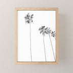 Minimal Black and White Palm Trees Mini Art Print Gallery Image 1