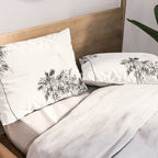 Minimal Black and White Palm Trees Pillow Sham Gallery Image 2