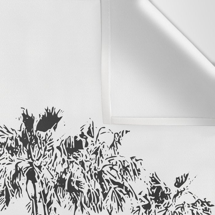 Minimal Black and White Palm Trees Wall Tapestry Gallery Image 3