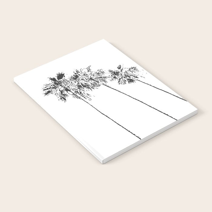 Minimal Black and White Palm Trees Notebook Gallery Image 1