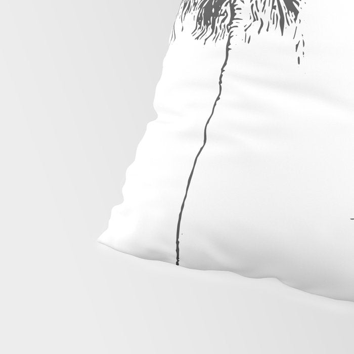 Minimal Black and White Palm Trees Pillow Sham Gallery Image 4
