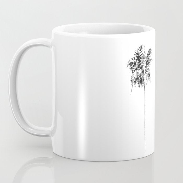 Minimal Black and White Palm Trees Coffee Mug Gallery Image 3