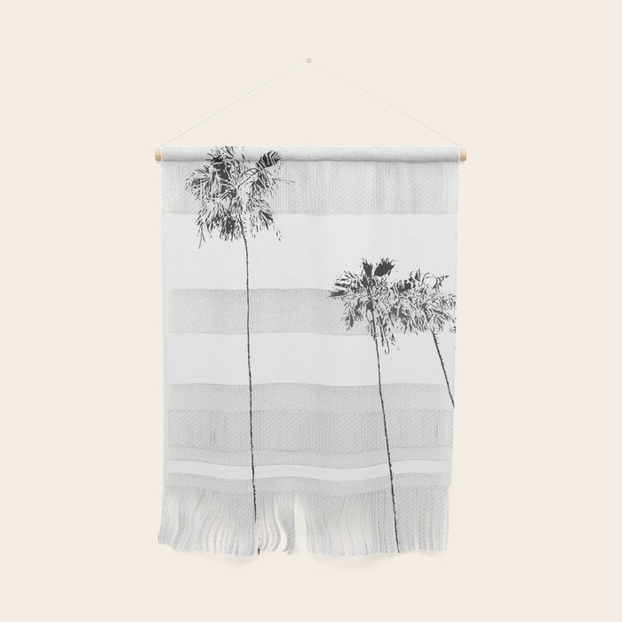 Minimal Black and White Palm Trees Wall Hanging Gallery Image 1