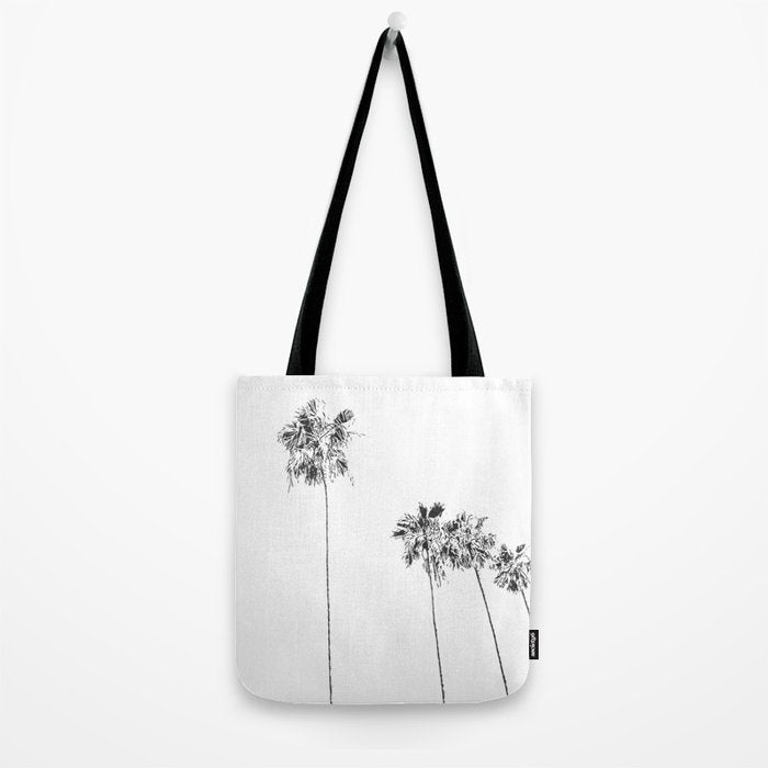 Minimal Black and White Palm Trees Tote Bag Gallery Image 2