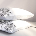 Minimal Black and White Palm Trees Pillow Sham Gallery Image 3