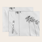 Minimal Black and White Palm Trees Placemat Gallery Image 1