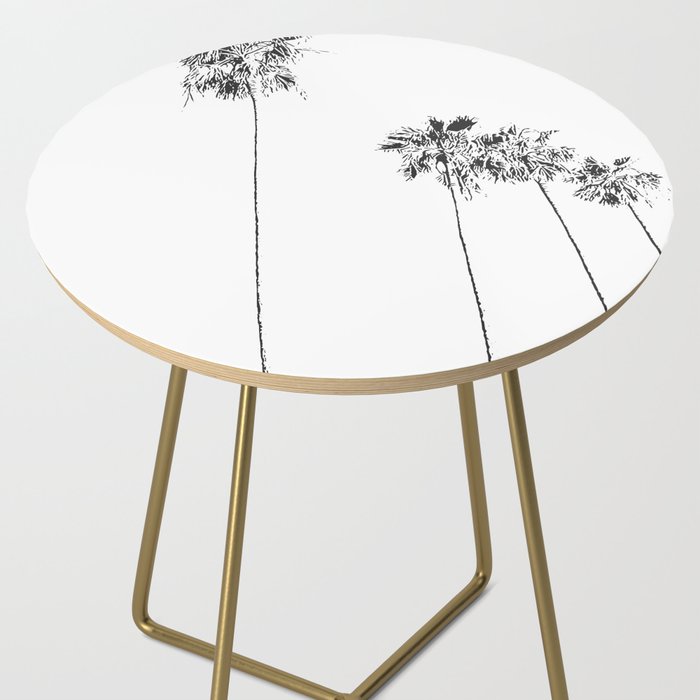 Minimal Black and White Palm Trees Side Table Gallery Image 2