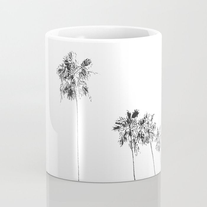 Minimal Black and White Palm Trees Coffee Mug Gallery Image 4