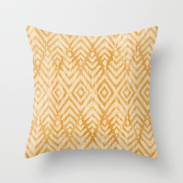 Feather Ikat - marigold and cream  Throw Pillow Gallery Image 6