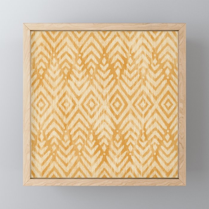 Feather Ikat - marigold and cream  Mini Art Print Gallery Image 1