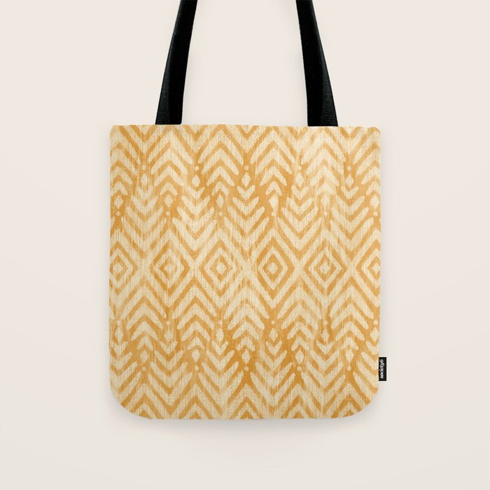 Feather Ikat - marigold and cream  Tote Bag Gallery Image 1