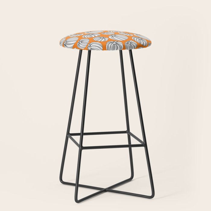 Autumn pumpkin vegetable art pattern Stool Gallery Image 1