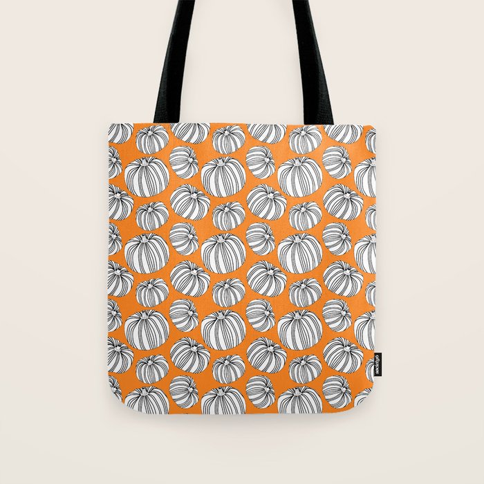 Autumn pumpkin vegetable art pattern Tote Bag Gallery Image 1
