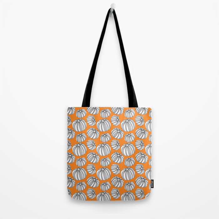 Autumn pumpkin vegetable art pattern Tote Bag Gallery Image 2