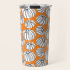 Autumn pumpkin vegetable art pattern Travel Mug Gallery Image 1