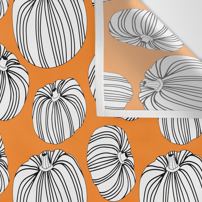 Autumn pumpkin vegetable art pattern Wall Tapestry Gallery Image 3