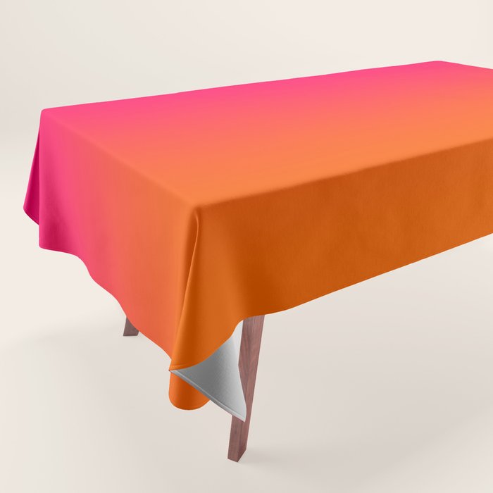 Bright Pink and Orange Ombre Tablecloth Gallery Image 1