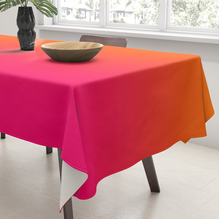 Bright Pink and Orange Ombre Tablecloth Gallery Image 3