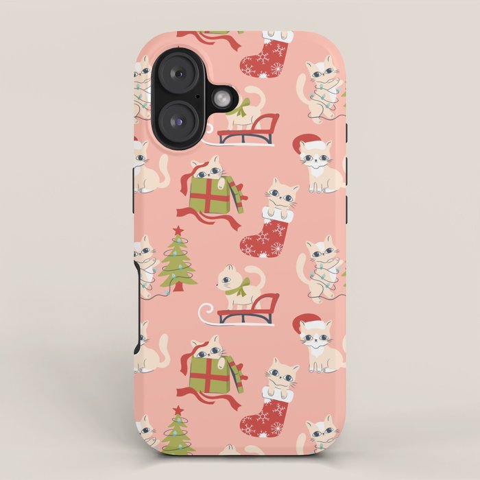 Cute Christmas Cats iPhone Case Gallery Image 1