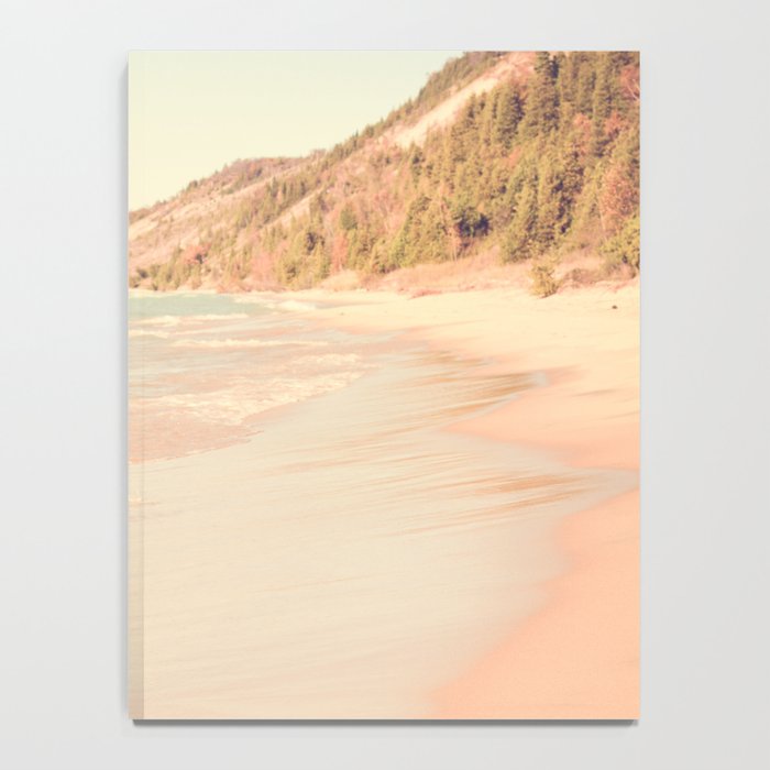 Her Mind Wandered Back and Forth With the Waves - michigan beach nature photograph Notebook Gallery Image 4