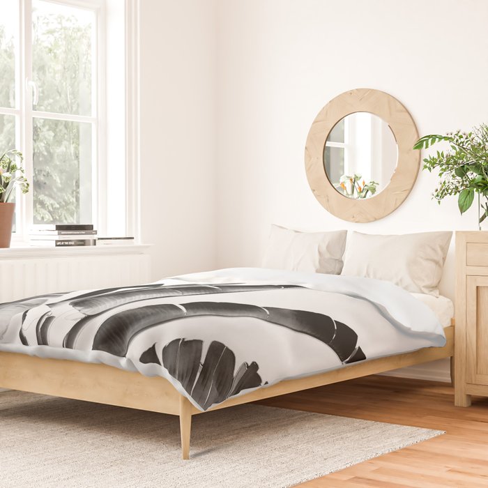 Traveler palm - bw Duvet Cover Gallery Image 2
