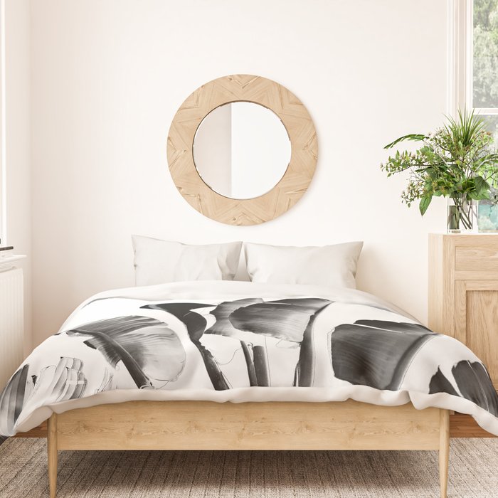 Traveler palm - bw Duvet Cover Gallery Image 3