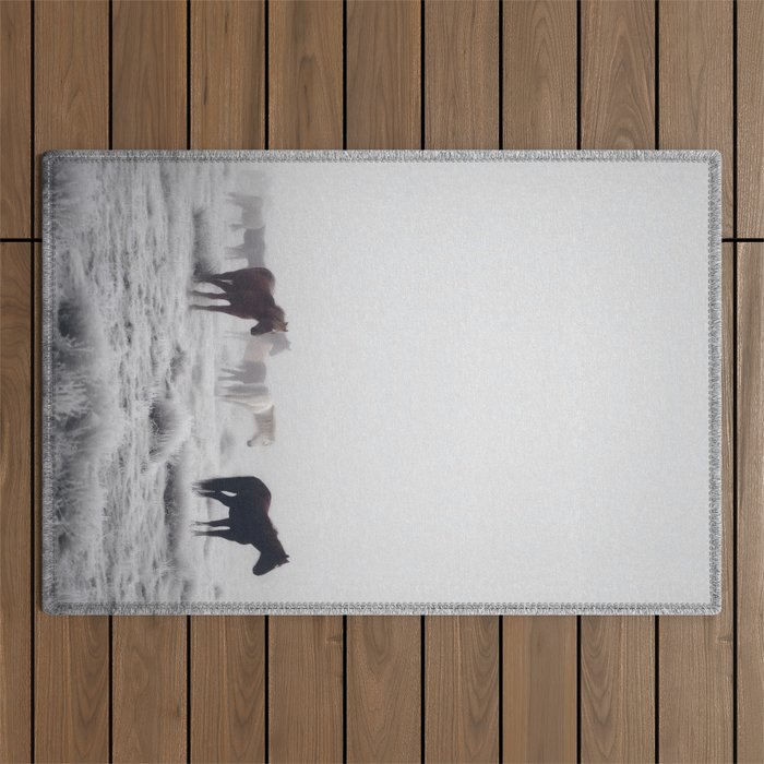 Horses in the Mist II Outdoor Rug Gallery Image 1