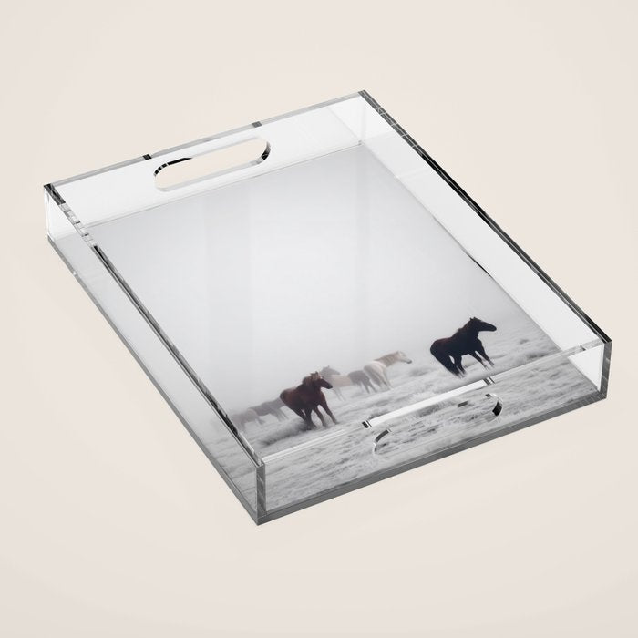 Horses in the Mist II Acrylic Tray Gallery Image 1