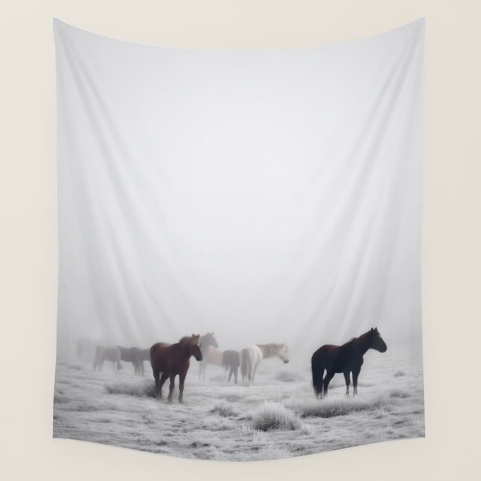 Horses in the Mist II Wall Tapestry Gallery Image 4
