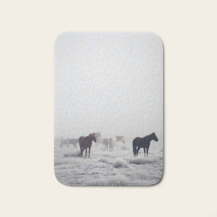 Horses in the Mist II Bath Mat Gallery Image 1