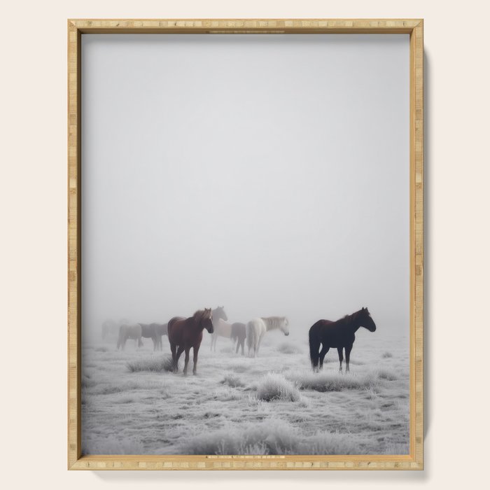Horses in the Mist II Serving Tray Gallery Image 1