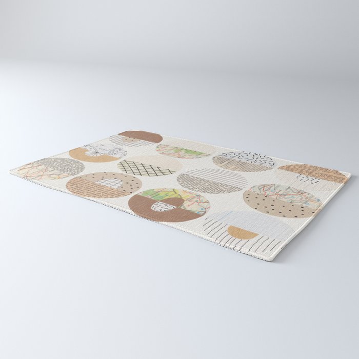 Patterned Circles: Maps & Kraft Paper Rug Gallery Image 3