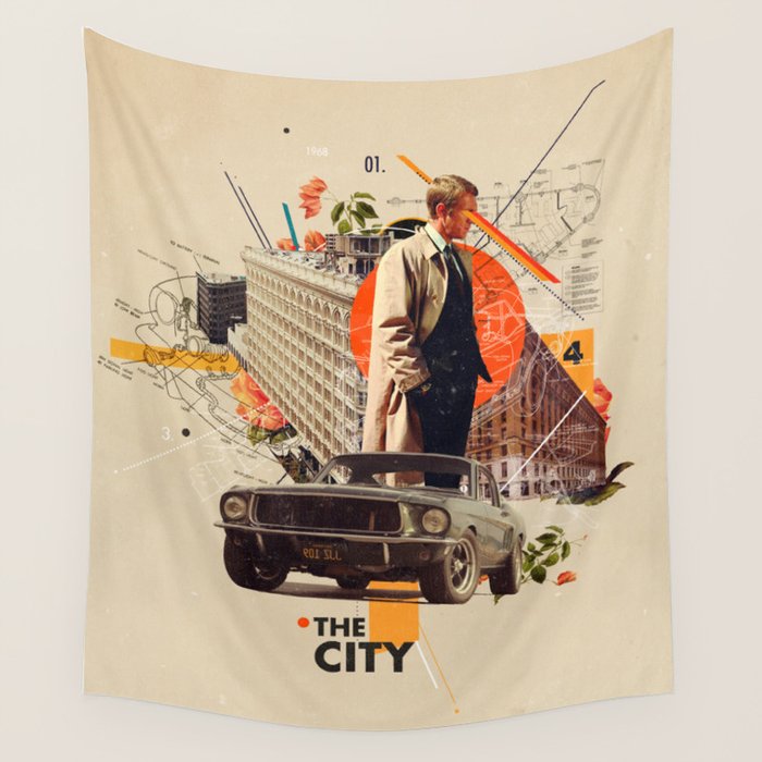 The City 1968 Wall Tapestry Gallery Image 4