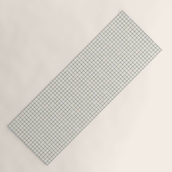 Minimalist Black and Off-White Grid with Color Accents Yoga Mat Gallery Image 1