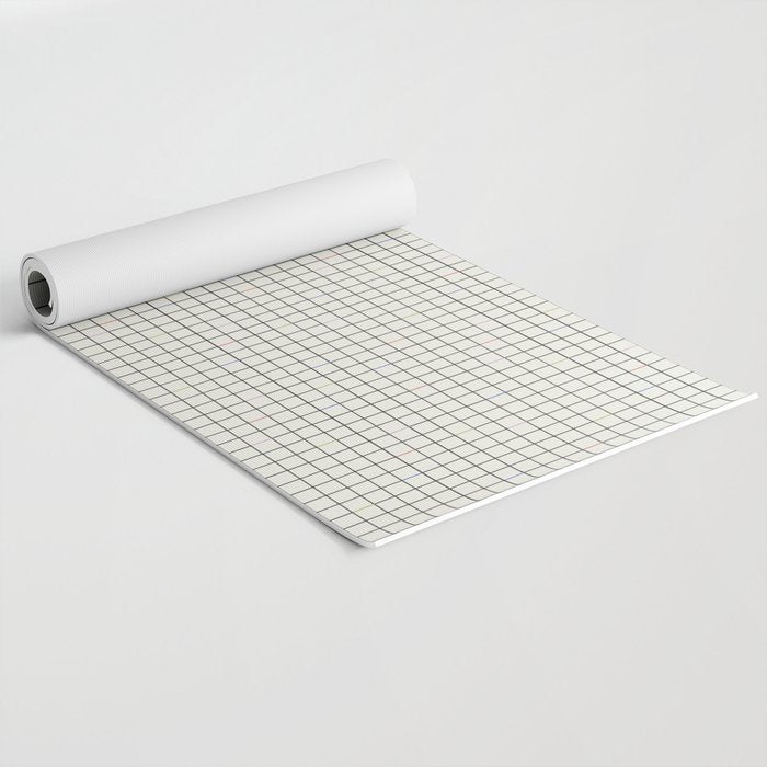 Minimalist Black and Off-White Grid with Color Accents Yoga Mat Gallery Image 2