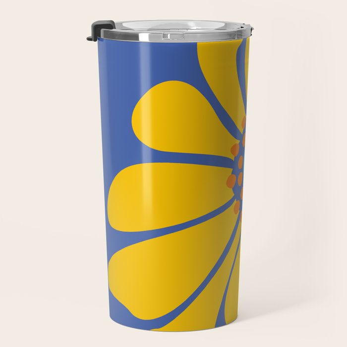 Groovy Yellow Flower Travel Mug Gallery Image 3