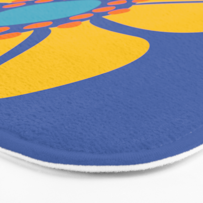 Groovy Yellow Flower Bath Mat Gallery Image 3