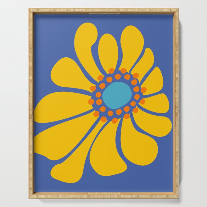 Groovy Yellow Flower Serving Tray Gallery Image 1