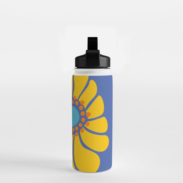 Groovy Yellow Flower Water Bottle Gallery Image 2