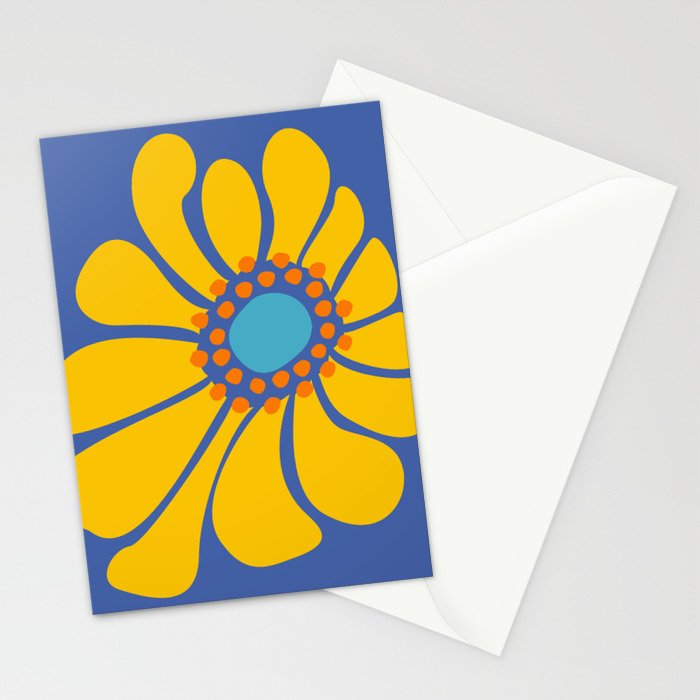 Groovy Yellow Flower Stationery Card Gallery Image 2