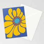 Groovy Yellow Flower Stationery Card Gallery Image 2