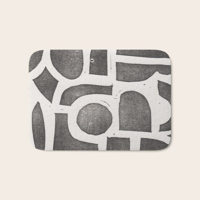 Linocut Abstract #2 Bath Mat Gallery Image 1