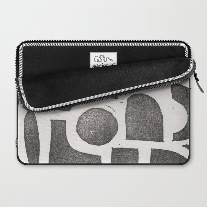 Linocut Abstract #2 Laptop Sleeve Gallery Image 2