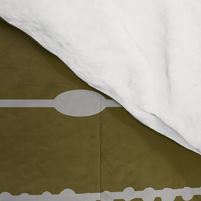 Olive Heritage Revival Stripes-Vintage Modern Elegance Comforter Gallery Image 4