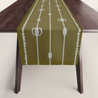 Olive Heritage Revival Stripes-Vintage Modern Elegance Table Runner Gallery Image 1