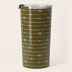 Olive Heritage Revival Stripes-Vintage Modern Elegance Travel Mug Gallery Image 3