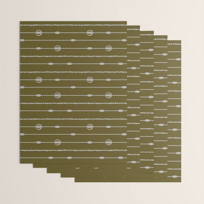 Olive Heritage Revival Stripes-Vintage Modern Elegance Wrapping Paper Gallery Image 3
